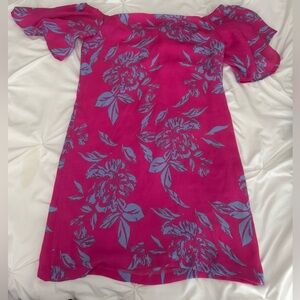 Charles Henry Pink Off-Shoulder Mini Dress